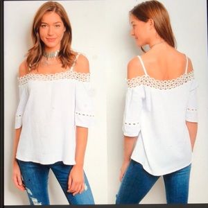 HP white off the shoulder top